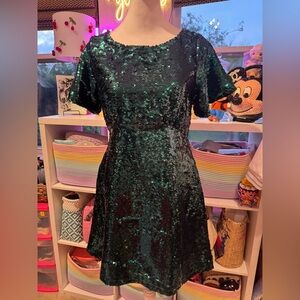 Francesca’s Green Sequin Cocktail Dress NWOT size Small